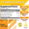 image:imagePlant Therapy Turmeric Black Pepper Supplement Capsules Manufactured in USA 4 Month Supply Supports Joint and Muscle Health Supplements for Women amp Men 120 Vegetarian Capsule