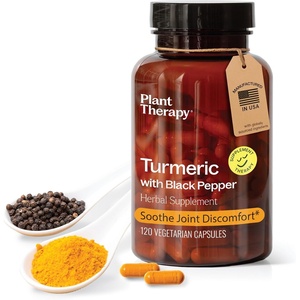 image:imagePlant Therapy Turmeric Black Pepper Supplement Capsules Manufactured in USA 4 Month Supply Supports Joint and Muscle Health Supplements for Women amp Men 120 Vegetarian Capsule