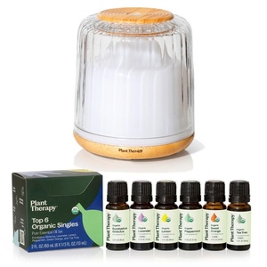 image:imagePlant Therapy Serenity Glass Diffuser Elegant Glass Cover Intermittent amp Continuous Mist amp Top 6 USDA Organic Essential Oil Set Natural Aromatherapy Each Bottle 10 mL 13 oz